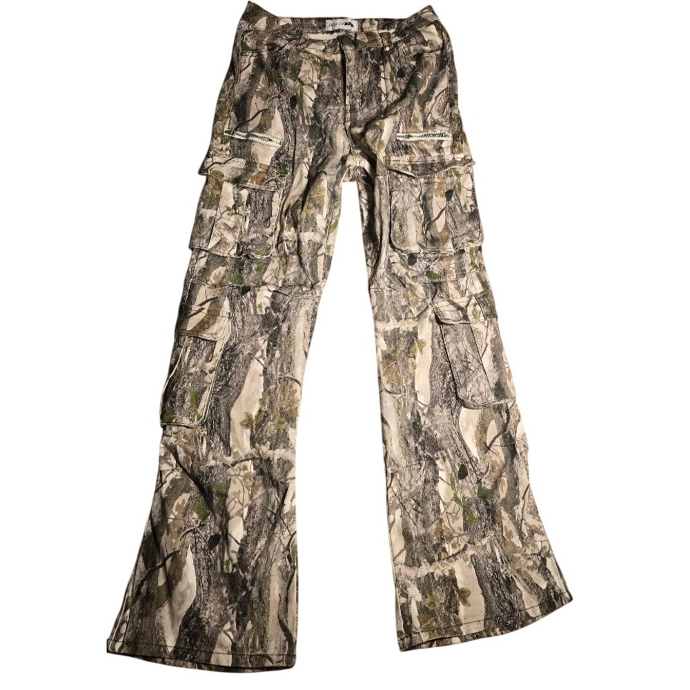 Fashion Nova Real Tree Camo Cargo Pants Women S 13 Flare Leg Woodland Military